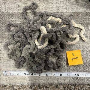Thick Gray and Cream Fiber Art Yarn